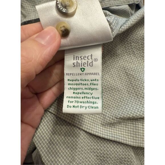 Simms Guide Series Insect & Shield Repellent Green Button-up Fishing Shirt XL - Picture 7 of 7